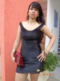 vestido preto alto brilho